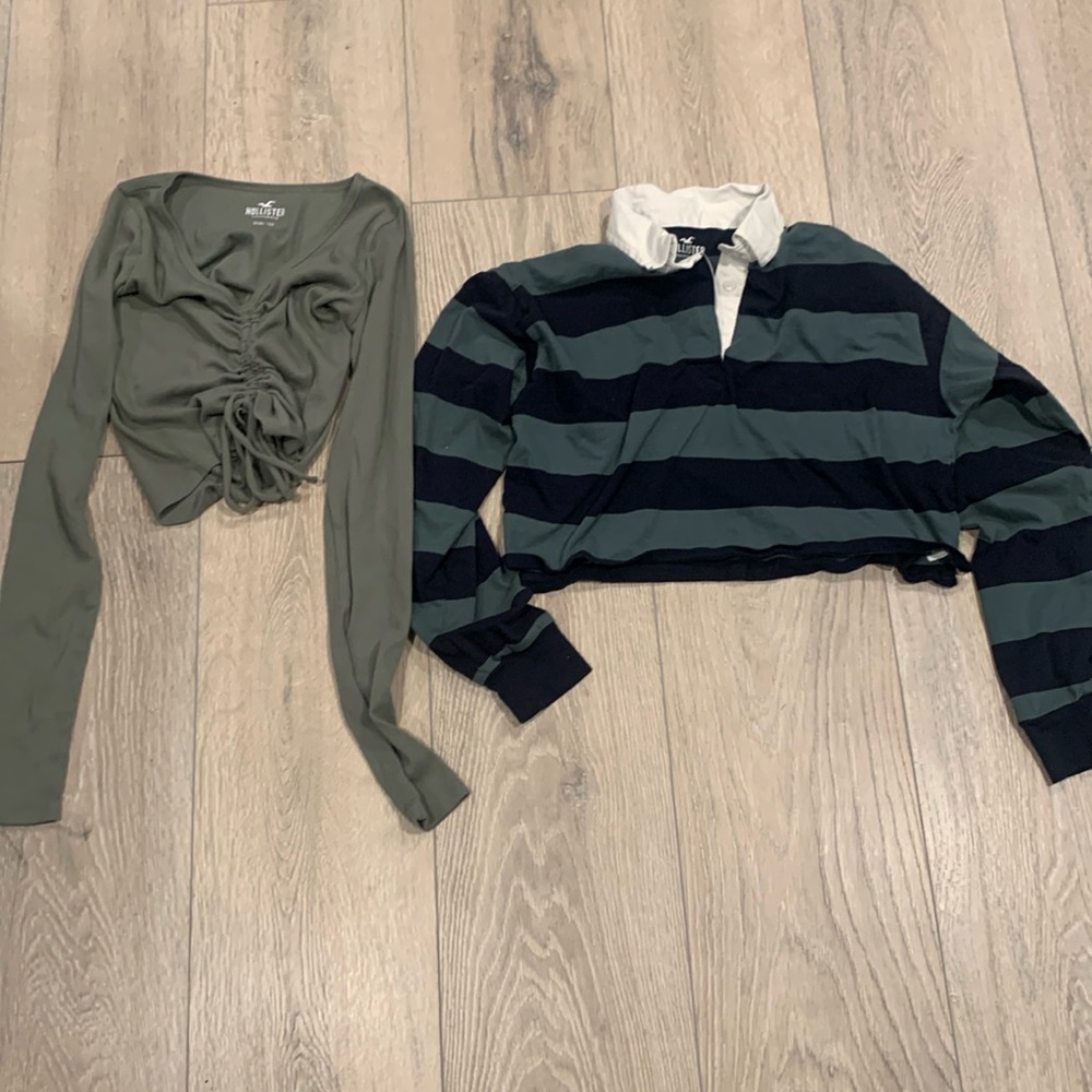 Hollister cropped long sleeve shirts